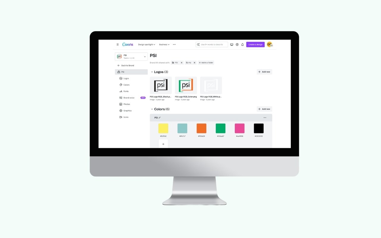 Inside a brand kit: logo variants, color palette, and typefaces
